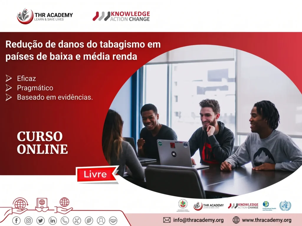 Plataforma internacional lança curso gratuito sobre redução de danos do tabagismo voltado a países em desenvolvimento